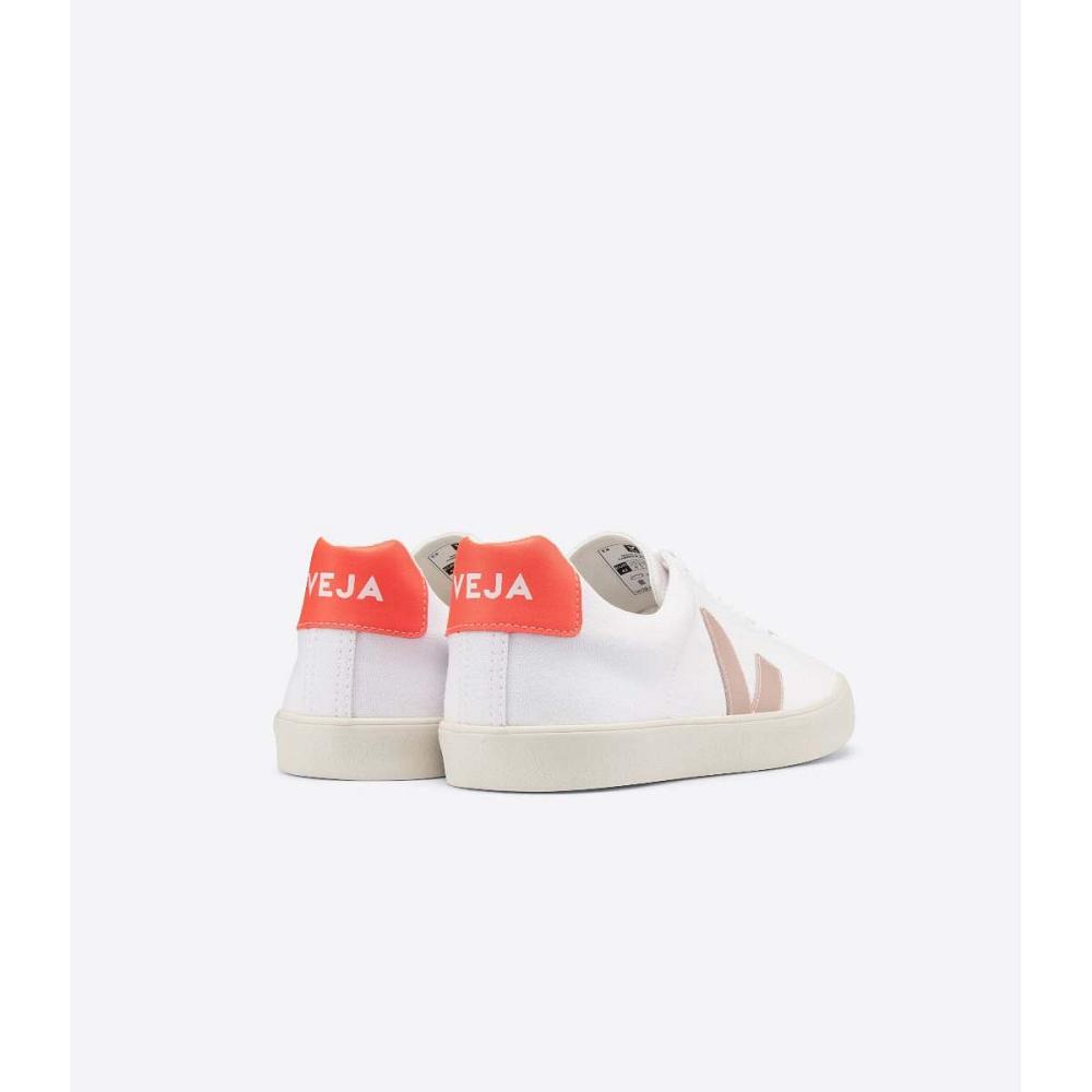 Veja ESPLAR SE CANVAS Women's Shoes White/Orange | NZ 512XYU